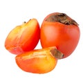 Persimmon with slice Royalty Free Stock Photo