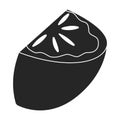 Persimmon vector icon.Black vector icon isolated on white background persimmon. Royalty Free Stock Photo