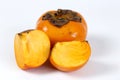 Persimmon on white background