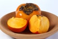 Persimmon on white background