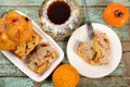 Persimmons cake with tea