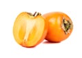 Persimmons with half Royalty Free Stock Photo