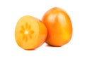 Persimmons with half Royalty Free Stock Photo