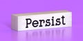 Persist - word on wooden block