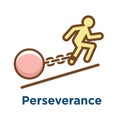 Persistence icon with image of extreme motivation & drive set on