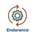 Persistence icon with image of extreme motivation & drive set on