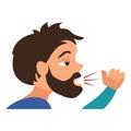 Persistent cough icon, cartoon style