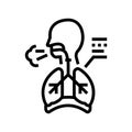 persistent hiccups disease symptom line icon vector illustration