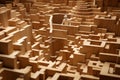 Persistent Man stuck in the middle of maze. Generate ai