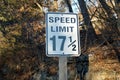 Persnickety Speed Limit Sign - 17 1/2 mph. Royalty Free Stock Photo