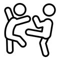 Person abuse icon outline vector. Leg hit