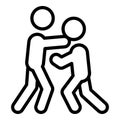 Person abuse icon outline vector. People defense