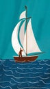 Person adjusts sails, navigating winds of change with adaptation