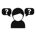 Person ambiguity icon simple vector. Business online choice