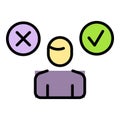 Person ambiguity icon vector flat