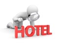 Person analyzes hotels Royalty Free Stock Photo