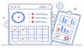 Person analyzing data charts and graphs for business and analytics Generative AI