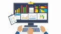 Professional Analyzing Digital Reports on Laptop