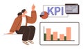 Person analyzing KPI dashboard with charts and graphs for performance insights Royalty Free Stock Photo