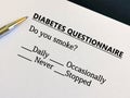 Questionnaire about diabetes