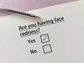 Questionnaire about skin problem Royalty Free Stock Photo