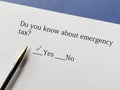 Questionnaire about taxes