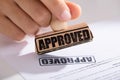 Person Approving Contract Form Royalty Free Stock Photo