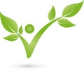 Person as plant, healing practitioner and Vegan logo Royalty Free Stock Photo