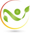 A person as plants, naturopath and wellness logo Royalty Free Stock Photo