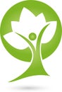 A person as a tree, nature and gardener logo Royalty Free Stock Photo