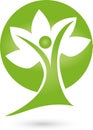 Person as a tree, naturopath and nature logo Royalty Free Stock Photo