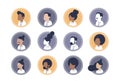 Person avatars collection. Diverse male and female user profile vector illustration set. Royalty Free Stock Photo