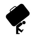 Person with baggage and luggage