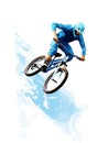 A Person On A Bicycle - Man doing an jump with a bmx bike against sky Royalty Free Stock Photo