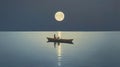A Person In A Boat Next To The Moon: Classical Figurative Realism