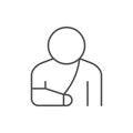 Person with broken hand icon