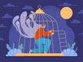 Person in cage