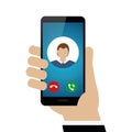 Person calling with smartphone avatar Royalty Free Stock Photo