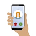 Person calling with smartphone avatar Royalty Free Stock Photo