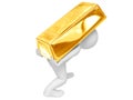 Person carry gold ingot