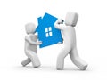 Person carrying house icon. Te