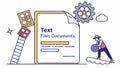 Person carrying text files, document management and digital data vector design Generative AI