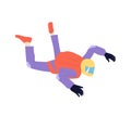 Person cartoon character wearing protective suit and helmet during skydiving jump free flight Royalty Free Stock Photo