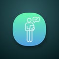 Person checking document app icon
