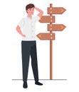 person choosing direction confused