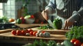 The person chopping vegetables.AI generated image Royalty Free Stock Photo