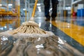 Person Cleaning Floor With Mop Royalty Free Stock Photo