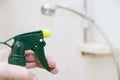 Person cleaning shower Royalty Free Stock Photo