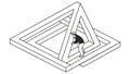 Person Climbing Penrose Triangle, Abstract Problem Solving, vector design Generative AI Royalty Free Stock Photo