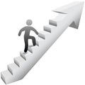 Person climbing stairs to success